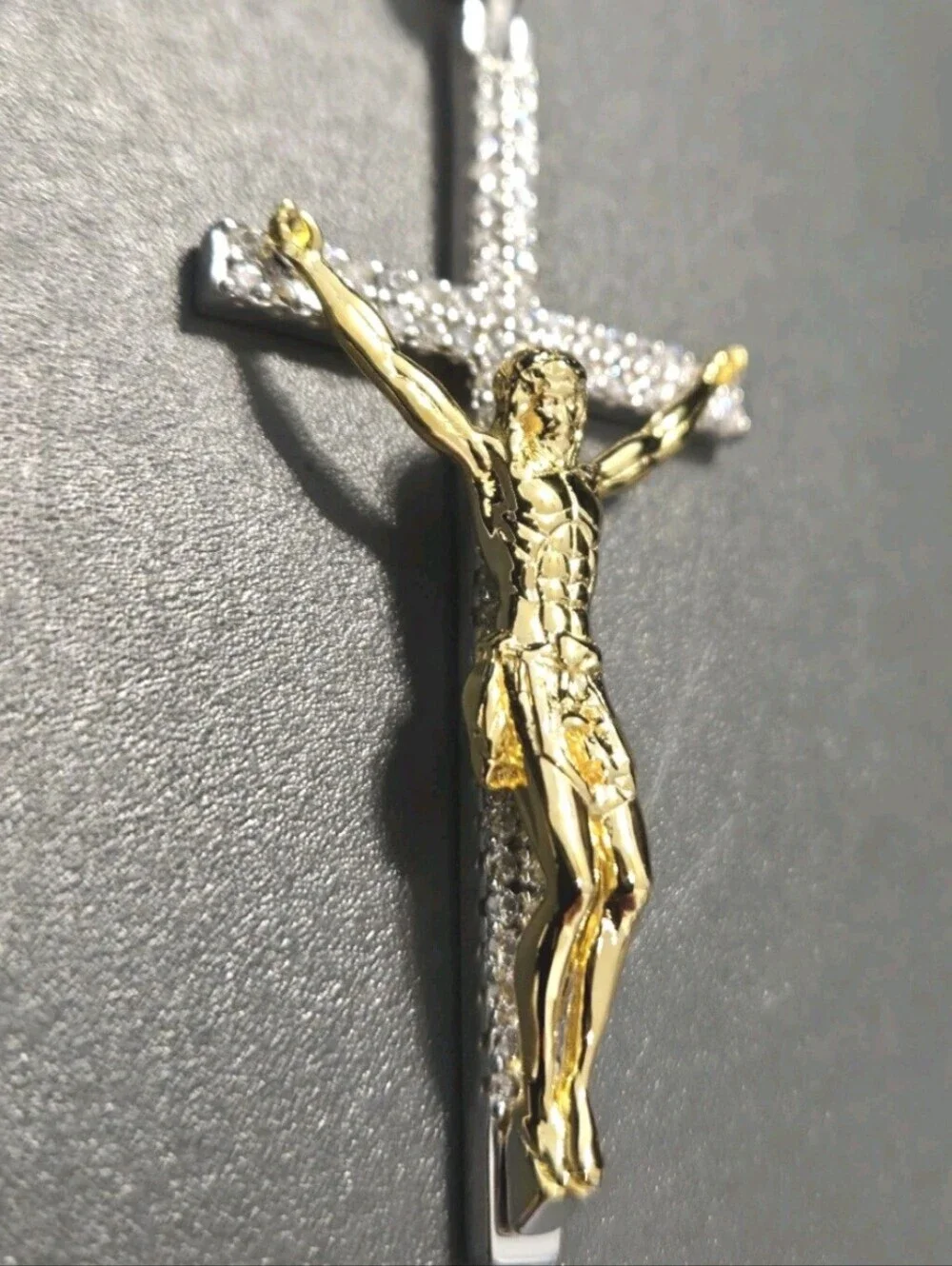 Iced Out 3D Jesus On Cross Moissanite Pendant - 14k Gold Vermeil/ 925 Silver NEW